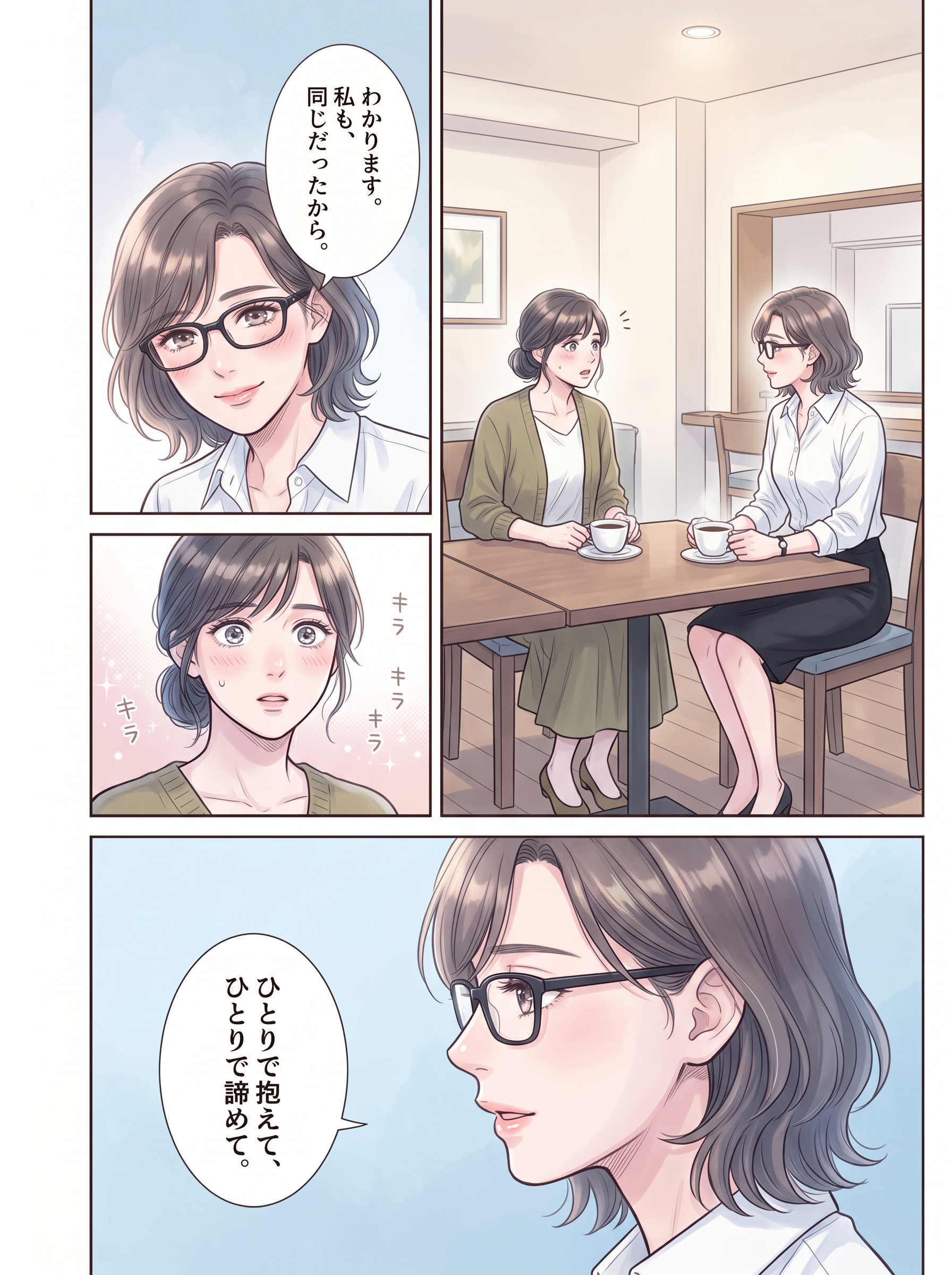 私もそうだった、だから今ここにいると応える永野ヨウの場面