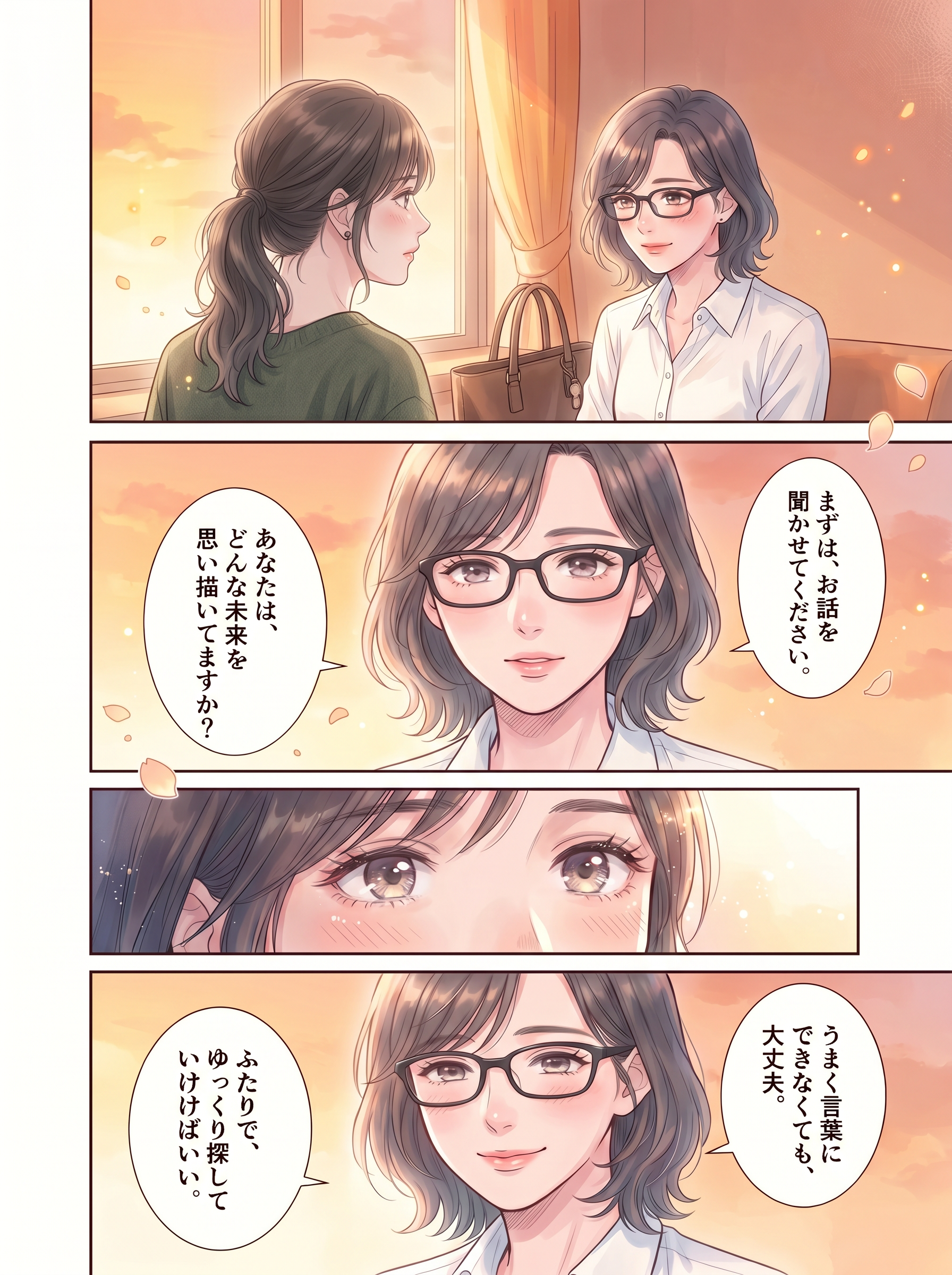 どんな未来を思い描いていますかと語りかける場面
